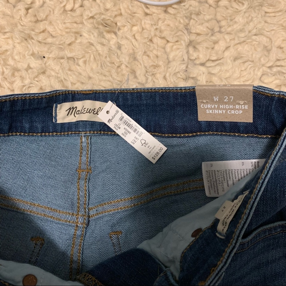 Madewell curvy high waist skinny crop denim jeans NEW - Picture 4 of 6